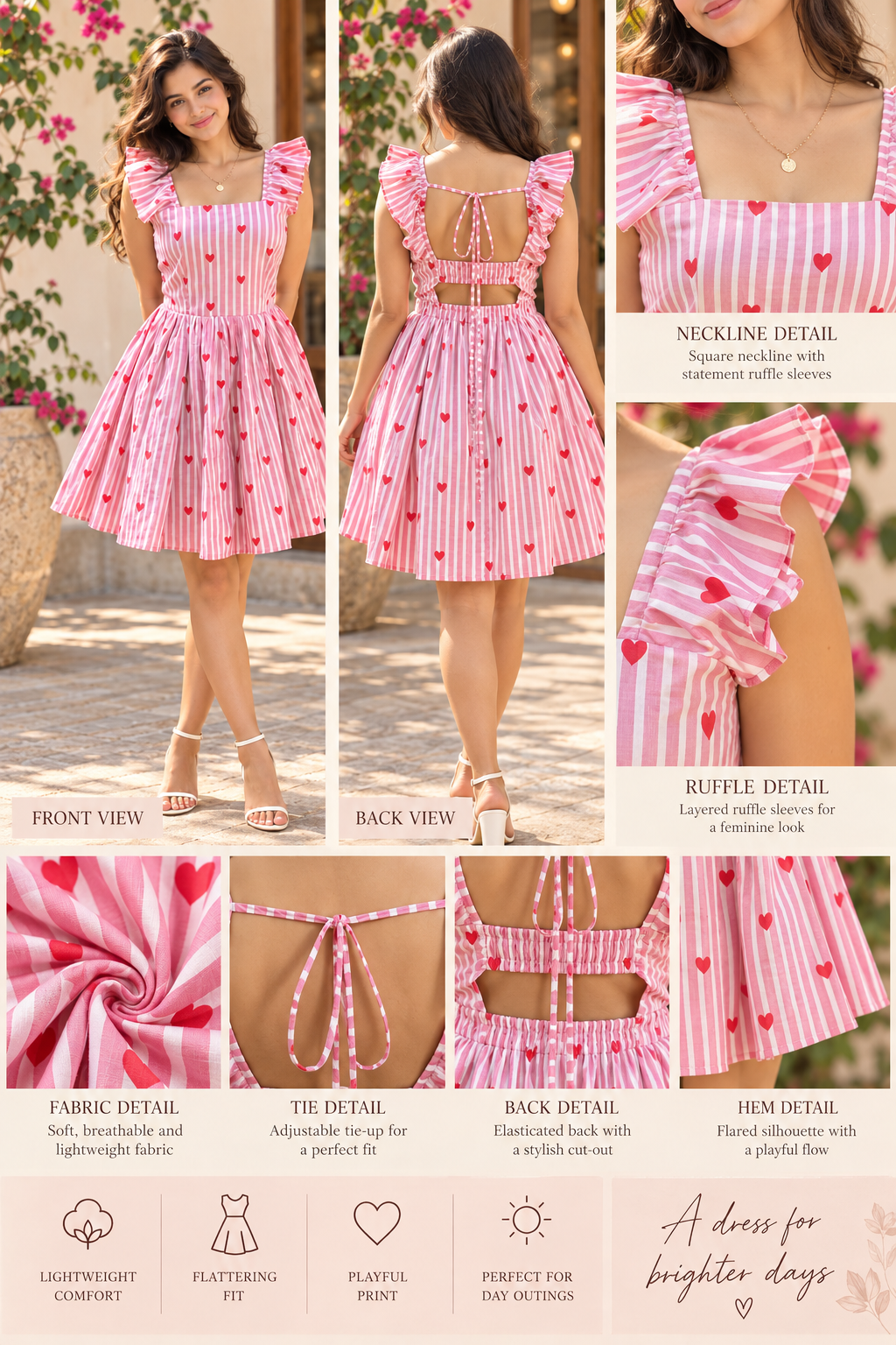 Blush Hearts Cotton Dress
