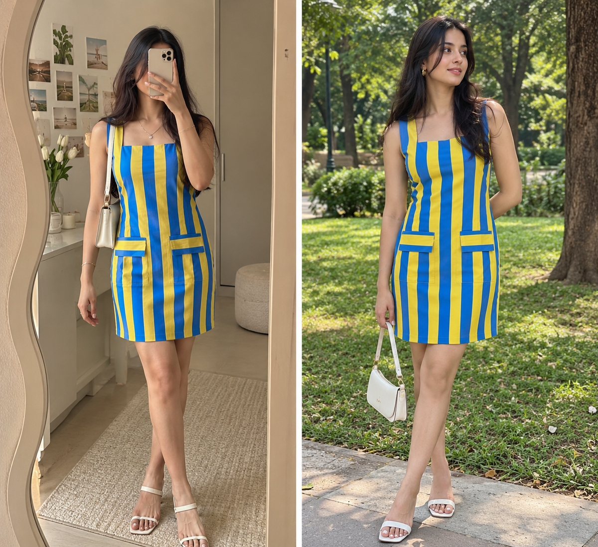 Bright stripes. Chic silhouette. Effortless everyday style.